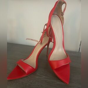 Saks Fifth Avenue lipstick red leather heels